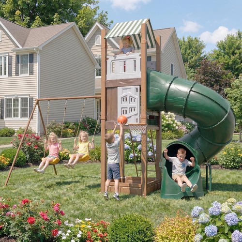 Metal swing set - swing, kids