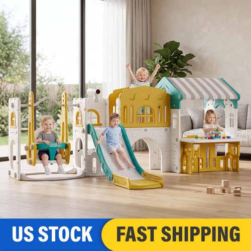 Kids slide and swing - in,
